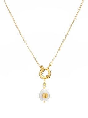 Sagittarius Zodiac Necklace Freshwater Pearl Charm - 24k gold plating